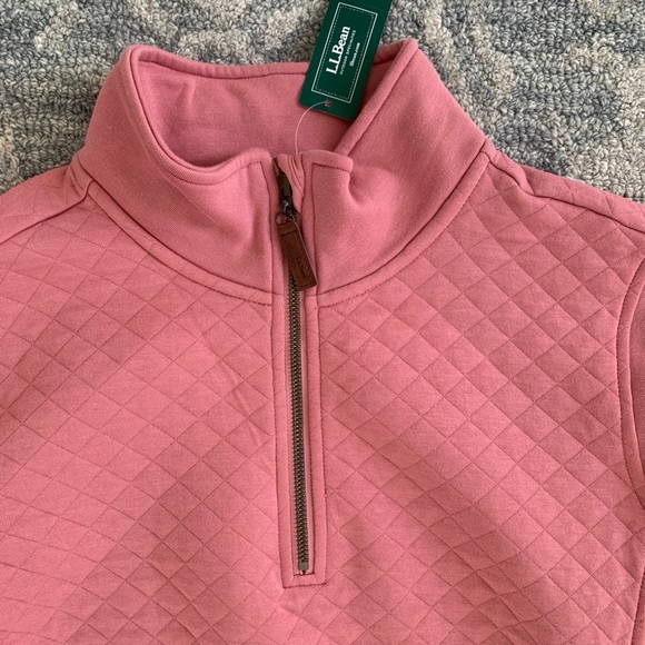 NWT L.L Bean Women’s Quilted Quarter Zip Sweatshirt MT - Picture 5 of 10